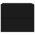 vidaXL Tables de chevet murales avec lumières LED 2 Pièces noir