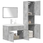 vidaXL Ensemble de meubles de salle de bain 4 Pièces gris béton