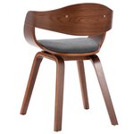 vidaXL Chaises à manger lot de 6 bois courbé et tissu gris