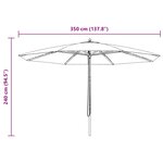 vidaXL Parasol d'extérieur avec mât en bois 350 cm Taupe