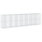 vidaXL Panier gabion avec couvercle 750x100x200 cm fer galvanisé
