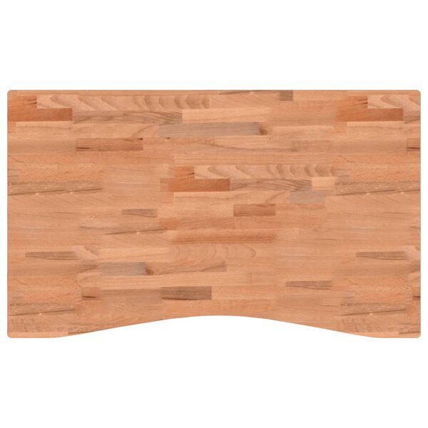 vidaXL Dessus de bureau 100x(55-60)x2 5 cm bois massif de hêtre