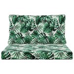 vidaXL Coussin de canapé d'extérieur Polyester Motif feuilles