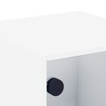 vidaXL Table de chevet avec porte en verre blanc 35x37x35 cm