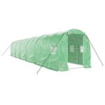 vidaXL Serre avec cadre en acier vert 24 m² 12x2x2 m