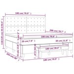 vidaXL Sommier à lattes de lit et matelas Gris clair 180x200cm Velours