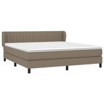 vidaXL Sommier à lattes de lit avec matelas Taupe 160x200 cm Tissu