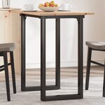 vidaXL Table à manger cadre en O 80x50x75 5cm bois de pin massif fonte