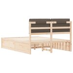 vidaXL Cadre de lit avec tête de lit rembourrée Taupe 140 x 190 cm
