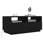vidaXL Table basse avec lumières LED chêne noir 90x49x40 cm