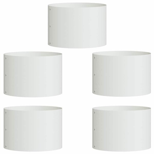 vidaXL Anneau de jardinière 5 Pièces Blanc 30 x 30 x 20 cm