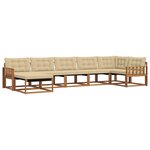 vidaXL Ensemble de canapés d'extérieur 7 Pièces Naturel et Beige