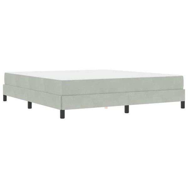 vidaXL Lit à ressorts avec matelas Gris clair 180 x 200 cm tissu