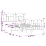 vidaXL Cadre de lit métal sans matelas avec pied de lit noir 120x200cm