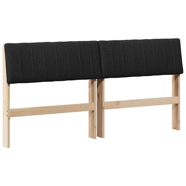 vidaXL Tête de lit capitonnée Noir 160 cm Pin massif