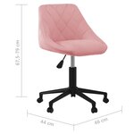 vidaXL Chaise pivotante de salle à manger Rose Velours
