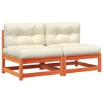 vidaXL Canapés de jardin sans accoudoirs coussins 2Pièces bois massif pin