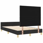 vidaXL Cadre de lit avec tête de lit Noir 120 x 190 cm tissu