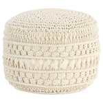 vidaXL Pouf fait à la main en macramé 45x30 cm Coton