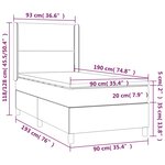 vidaXL Sommier à lattes de lit matelas LED Noir 90x190 cm Tissu