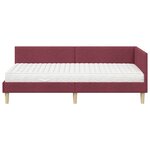 vidaXL Cadre de lit d'angle avec matelas 2 pc Bordeaux 80 x 200 cm