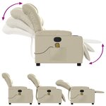 vidaXL Fauteuil inclinable de massage Crème Similicuir