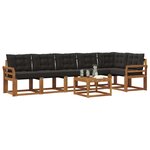 vidaXL Ensemble de canapés d'extérieur 7 pc Naturel et Noir
