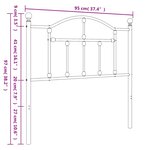 vidaXL Tête de lit métal blanc 90 cm