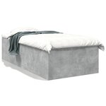 vidaXL Cadre de lit gris béton 90x190 cm bois d'ingénierie