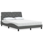 vidaXL Lit avec matelas gris foncé 120x200 cm tissu