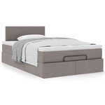 vidaXL Cadre de lit ottoman avec matelas taupe 120x200 cm tissu