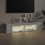 vidaXL Meuble TV avec lumières LED sonoma gris 135x39x30 cm