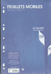 Paquet de 100 Feuillets mobiles A4 21x29 7cm Séyès 80g/m² CALLIGRAPHE