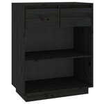 vidaXL Armoire console Noir 60x34x75 cm Bois de pin solide