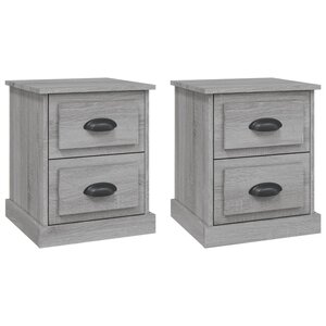vidaXL Tables de chevet 2 Pièces sonoma gris 39x39x47 5cm bois ingénierie