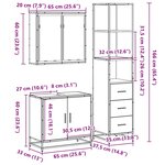 vidaXL Ensemble de meubles de salle de bain 3 Pièces Chêne marron