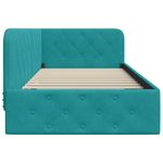 vidaXL Cadre de lit d'angle Turquoise 90 x 200 cm Velours