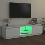 vidaXL Meuble TV avec lumières LED blanc 140x40x36 cm