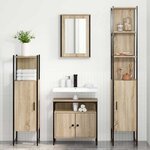 vidaXL Ensemble de mobilier de salle de bain 4 Pièces Chêne sonoma