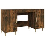 vidaXL Bureau Chêne fumé 140x50x75 cm Bois d'ingénierie