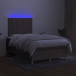 vidaXL Sommier à lattes de lit matelas et LED taupe 120x190 cm tissu
