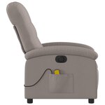 vidaXL Fauteuil de massage inclinable électrique Taupe Tissu
