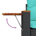 vidaXL Salon de jardin 9 Pièces avec coussins noir résine tressée