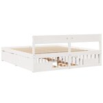 vidaXL Cadre de lit sans matelas blanc 200x200 cm bois massif de pin
