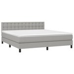 vidaXL Sommier à lattes de lit avec matelas Gris clair 180x200cm Tissu