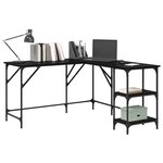 vidaXL Bureau Chêne noir 139 x 139 x 75 cm Bois d'ingénierie