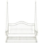 vidaXL Banc Balançoire Acier 115 x 61 x 63 cm Blanc antique