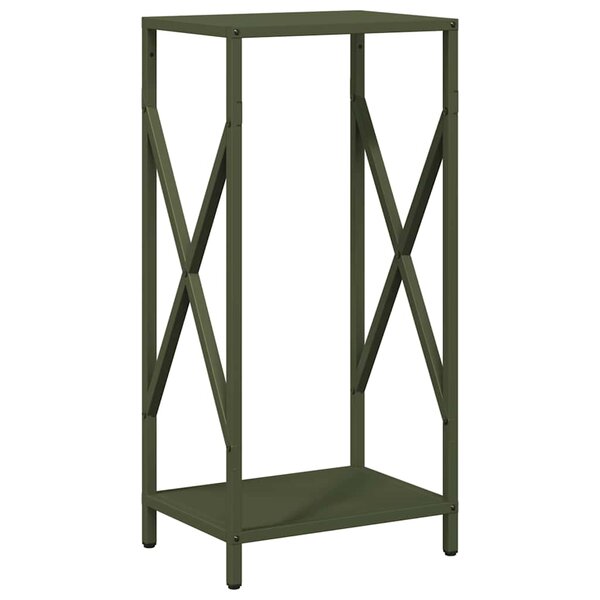 vidaXL Portant de bois chauffage vert olive 34x25x70 cm