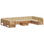 vidaXL Ensembles de canapés avec coussin 11 Pièces Naturel et Beige