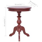 vidaXL Table d'appoint Marron 50 x 50 x 65 cm Bois d'acajou massif